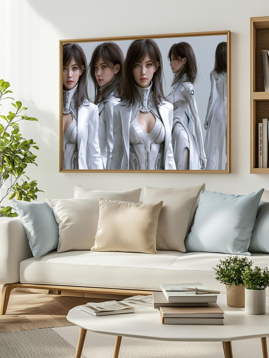 Futuristic Android Portrait Poster. — room view 2