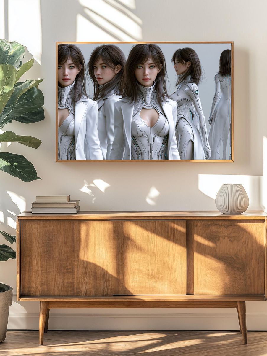 Futuristic Android Portrait Poster. — room view 3