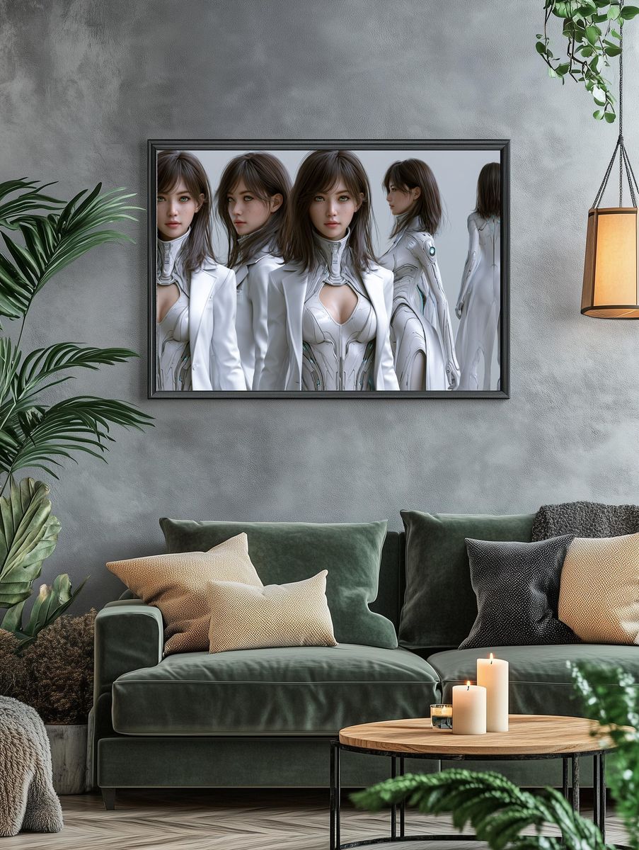 Futuristic Android Portrait Poster. — room view 4