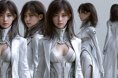 Futuristic Android Portrait Poster. poster print