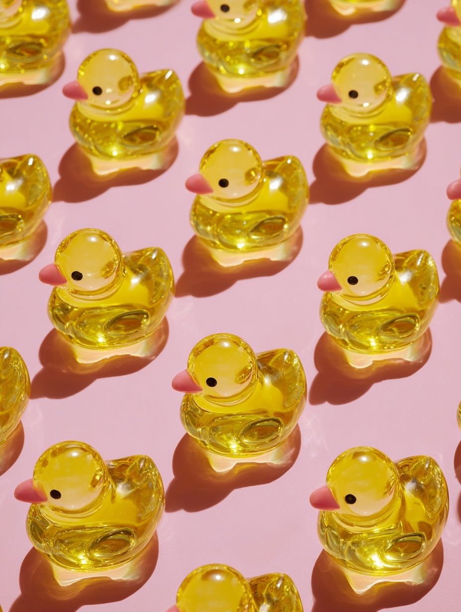 Yellow Duck Pattern Illustration Poster. poster detail
