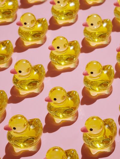 Yellow Duck Pattern Illustration Poster.
