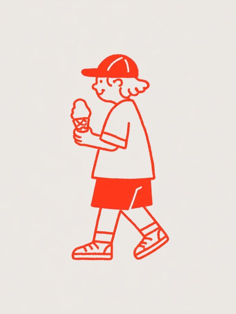 Ice Cream Kid Illustration Poster. poster detail