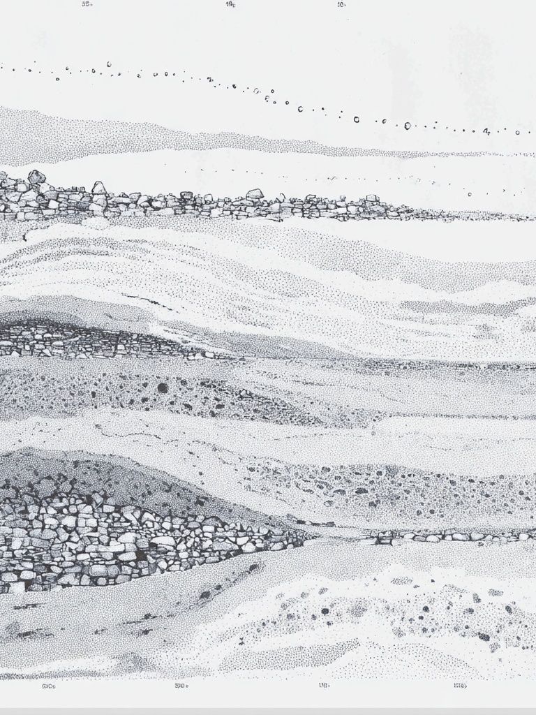 Monochrome Geological Strata Print. poster detail