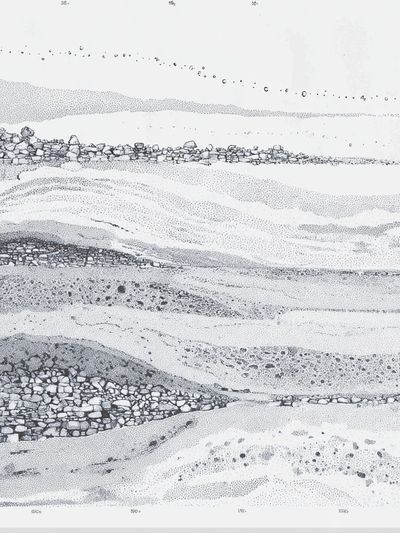 Monochrome Geological Strata Print.