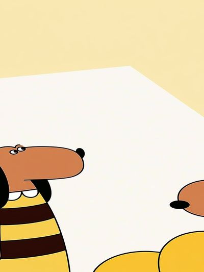 Cartoon Dogs Illustration Poster.