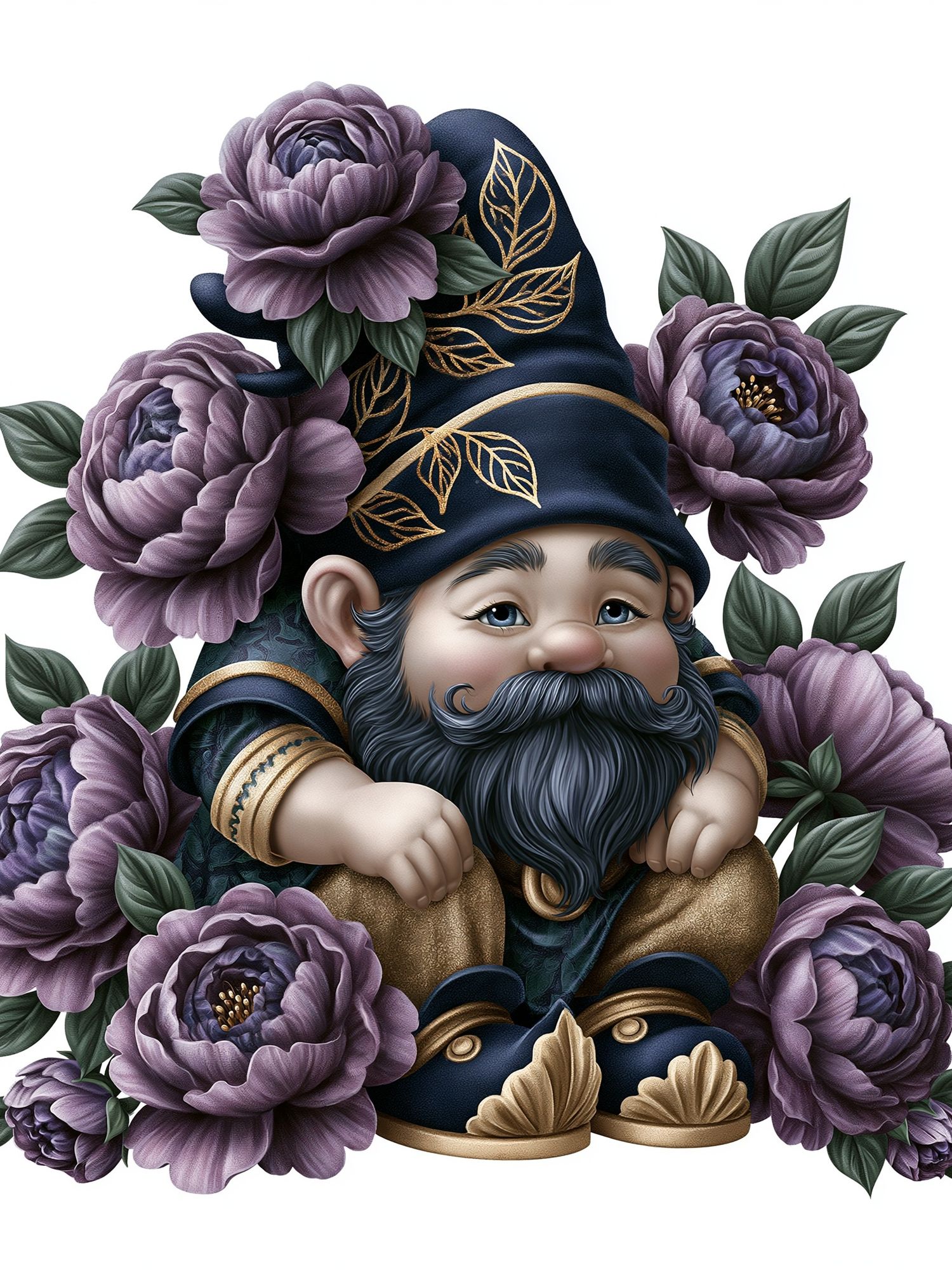Floral Gnome Illustration Poster. poster detail