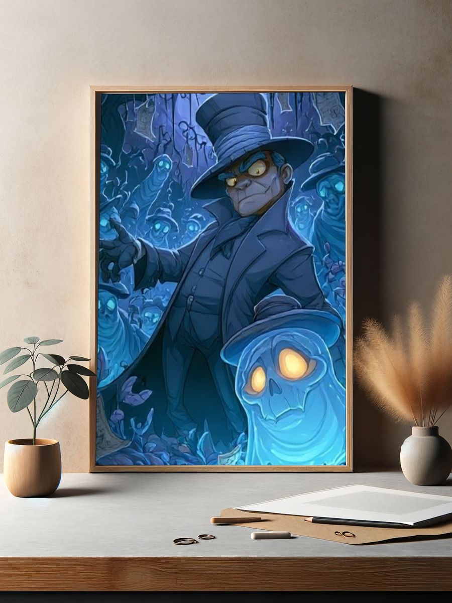 Haunted Top Hat Villain Illustration Poster. — room view 2