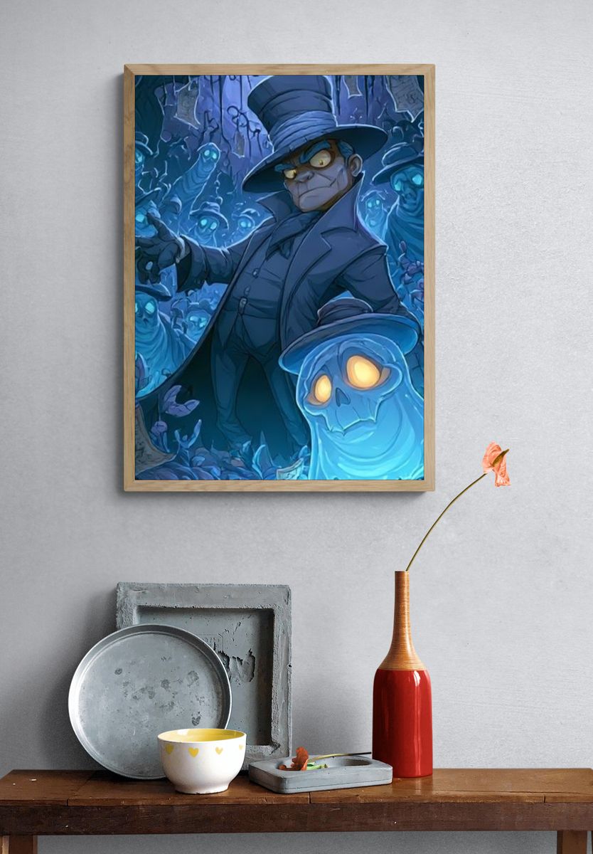 Haunted Top Hat Villain Illustration Poster. — room view 3