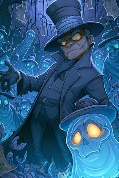 Haunted Top Hat Villain Illustration Poster.