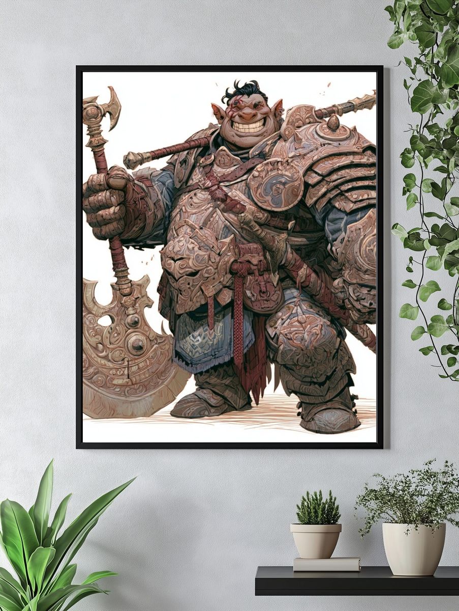 Orc Warrior Fantasy Illustration Poster. — room view 4