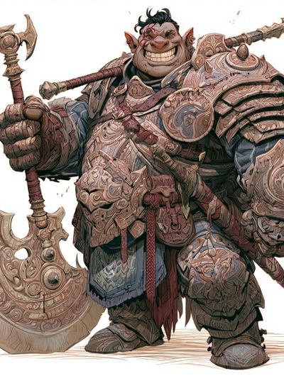 Orc Warrior Fantasy Illustration Poster. poster