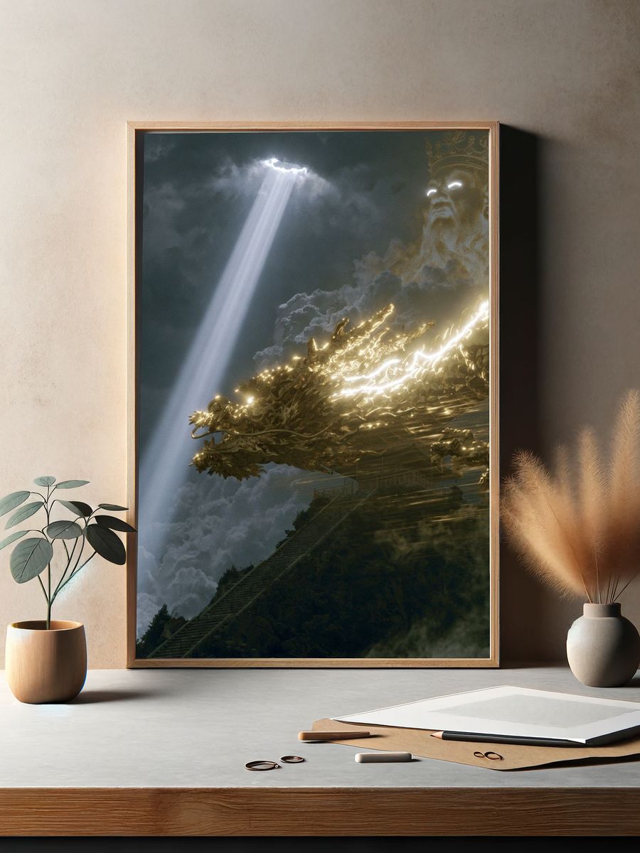 Celestial Dragon King Fantasy Print. — room view 2