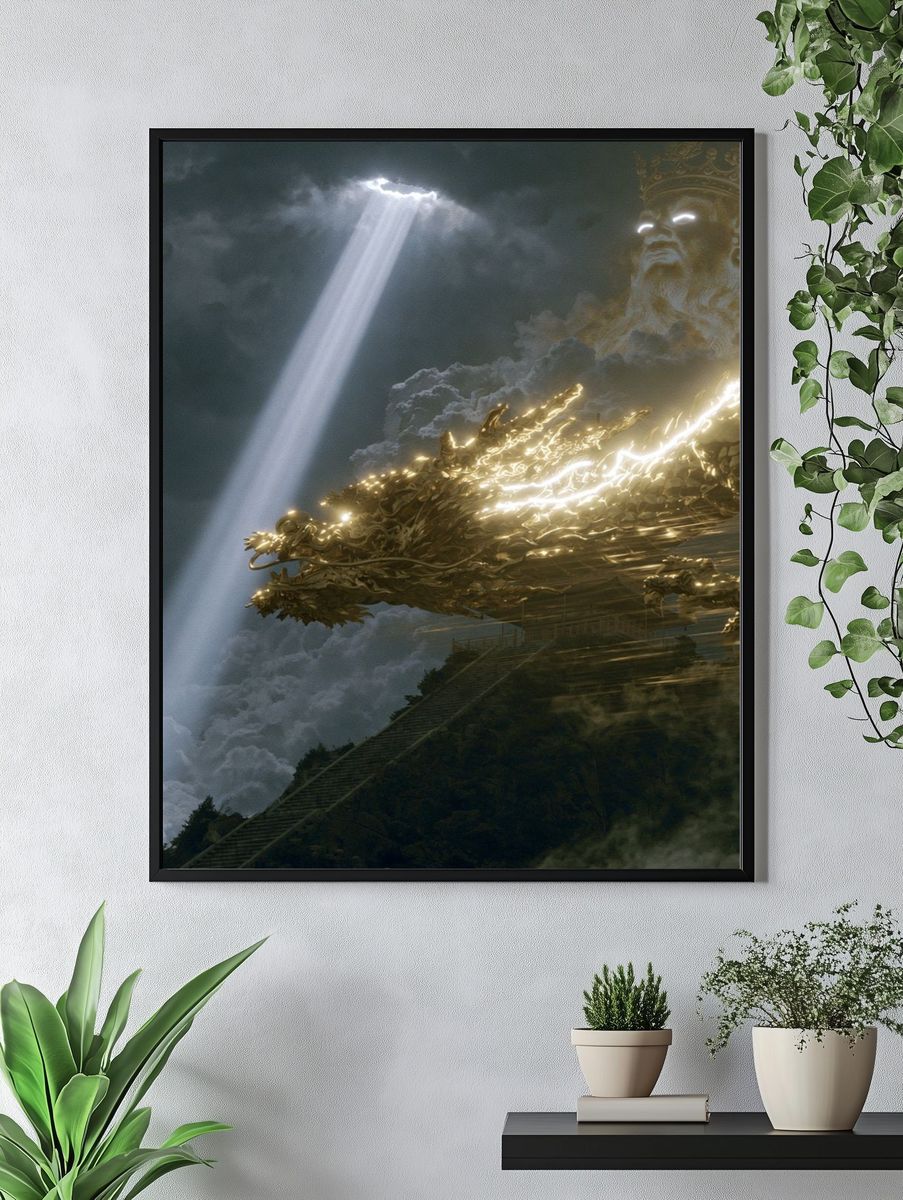 Celestial Dragon King Fantasy Print. — room view 4