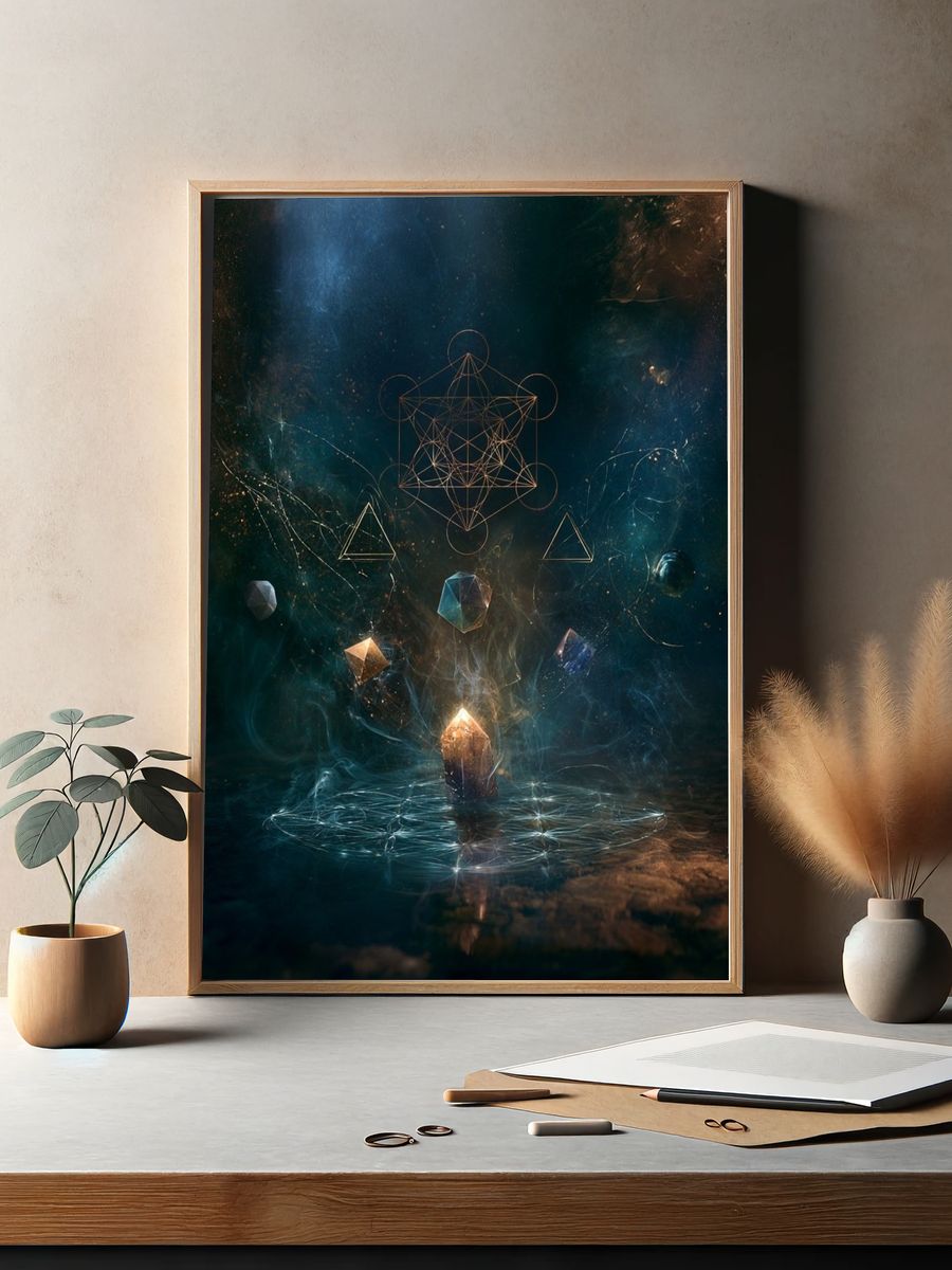 Cosmic Sacred Geometry Print. — room view 2