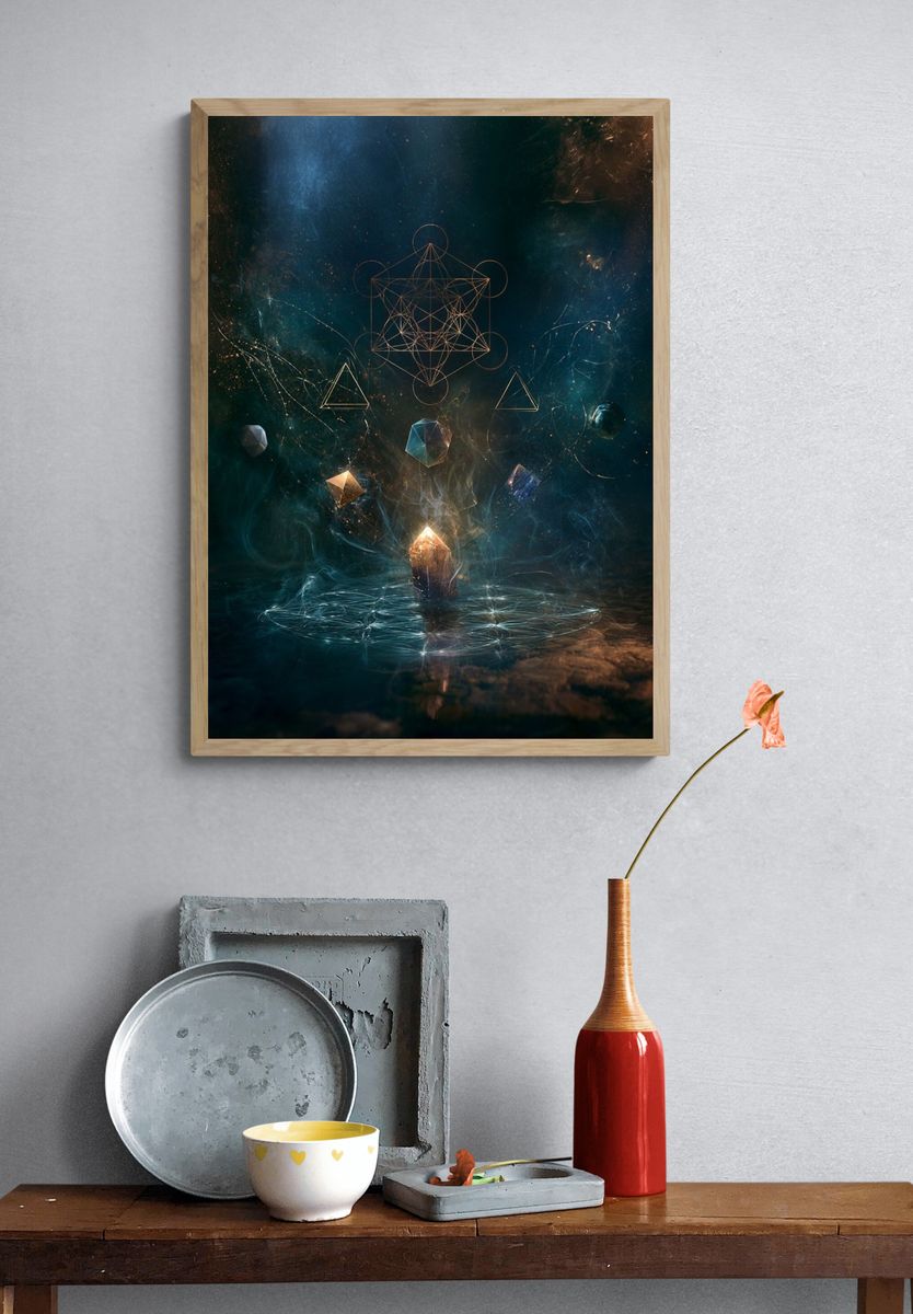 Cosmic Sacred Geometry Print. — room view 3