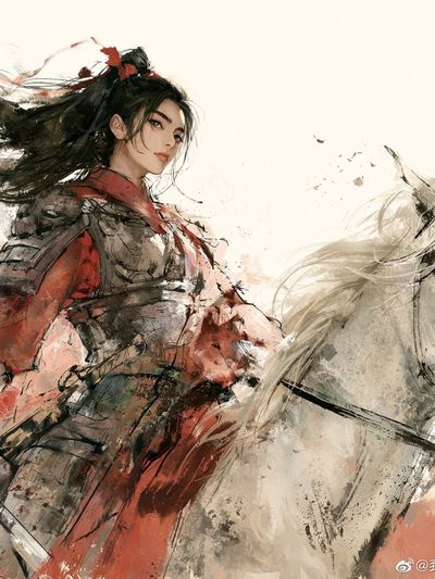 Samurai Rider Ink Illustration Poster.