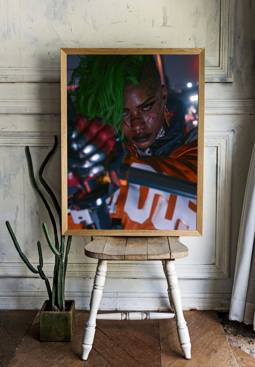 Cyberpunk Portrait Poster. room preview