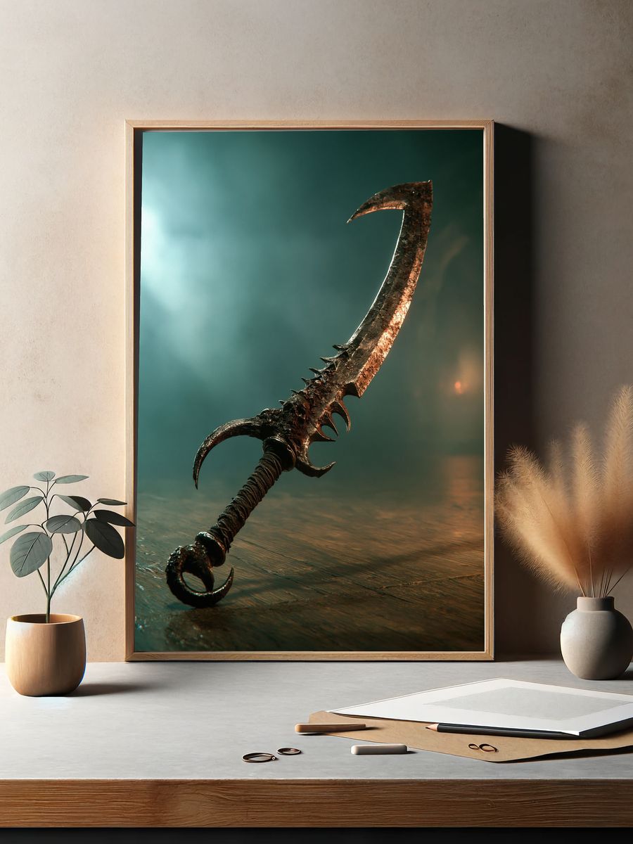 Fantasy Dagger Illustration Poster. — room view 2