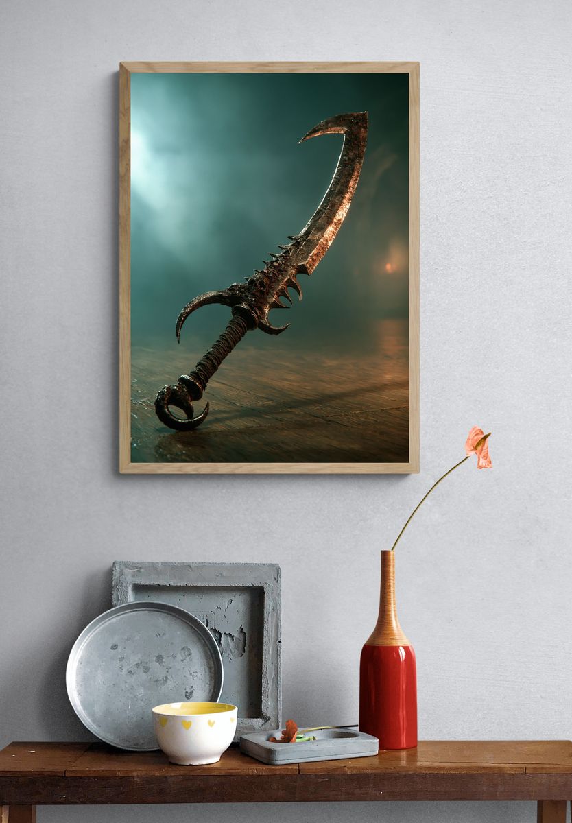 Fantasy Dagger Illustration Poster. — room view 3