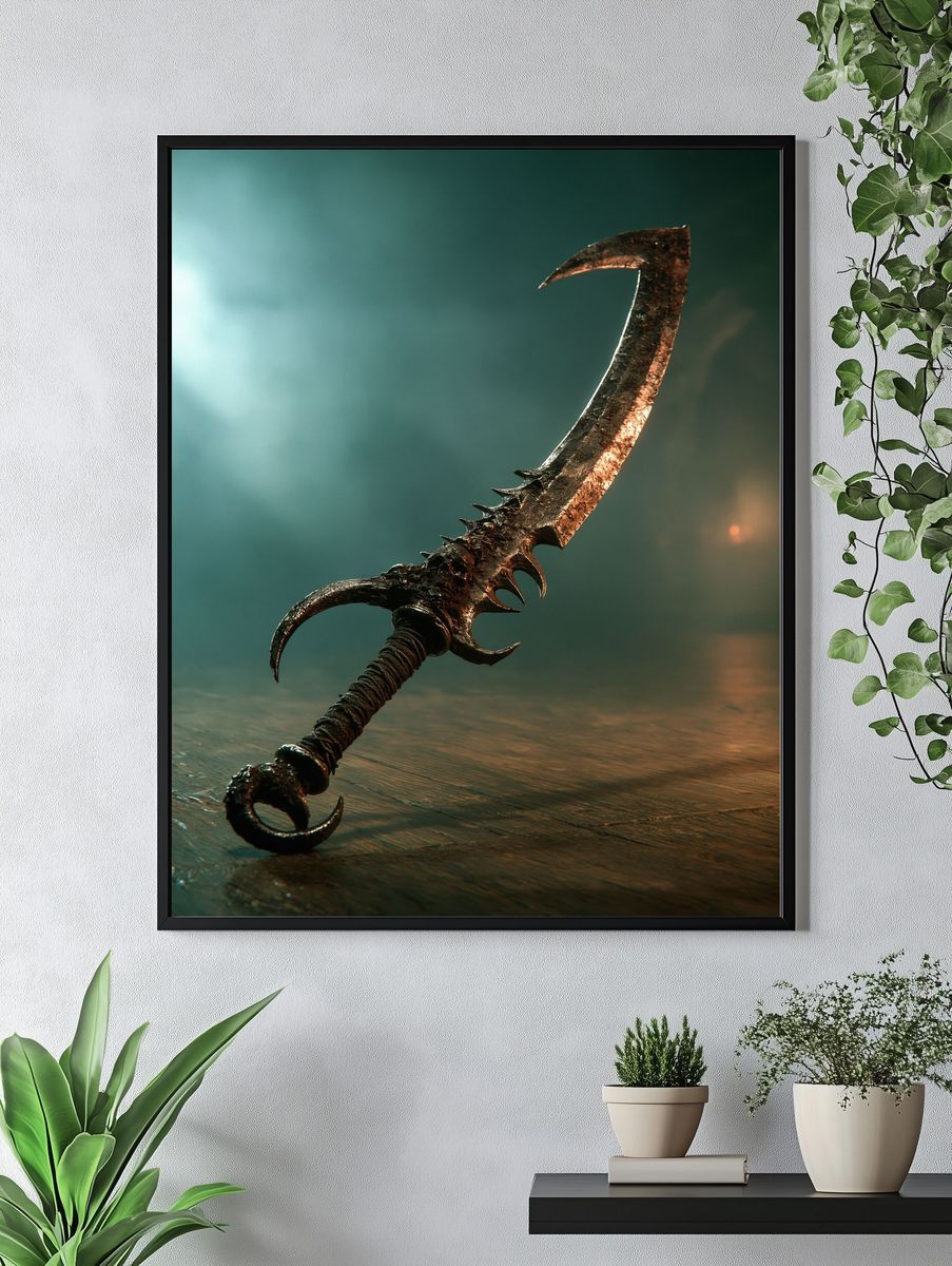 Fantasy Dagger Illustration Poster. — room view 4
