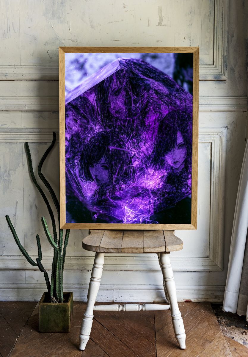 Purple Crystal Portrait Poster. room preview
