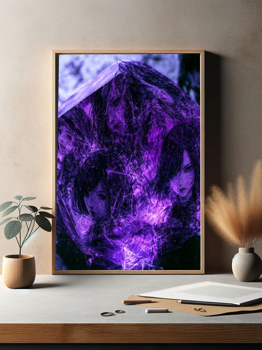 Purple Crystal Portrait Poster. — room view 2