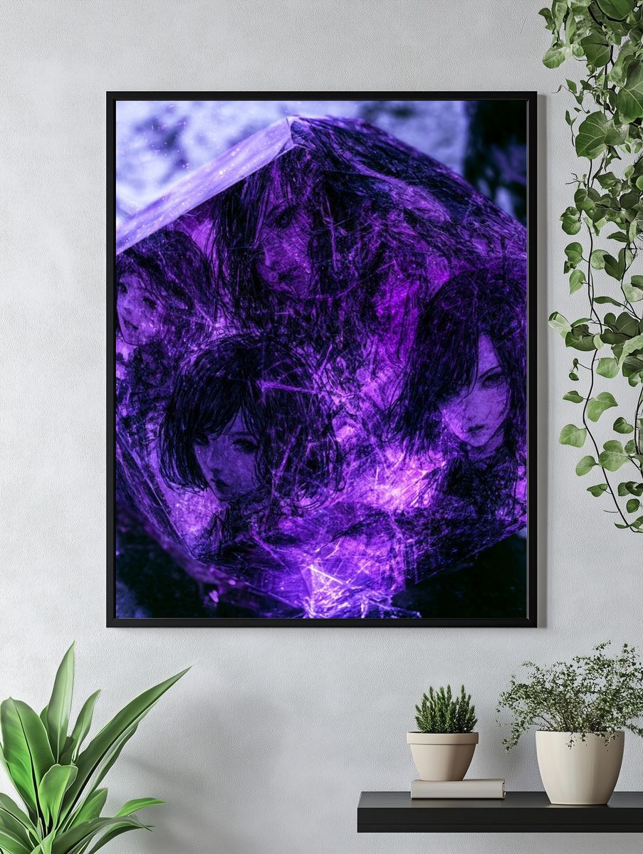 Purple Crystal Portrait Poster. — room view 4