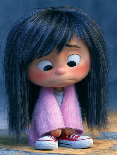 Sad Girl Character Illustration Poster.