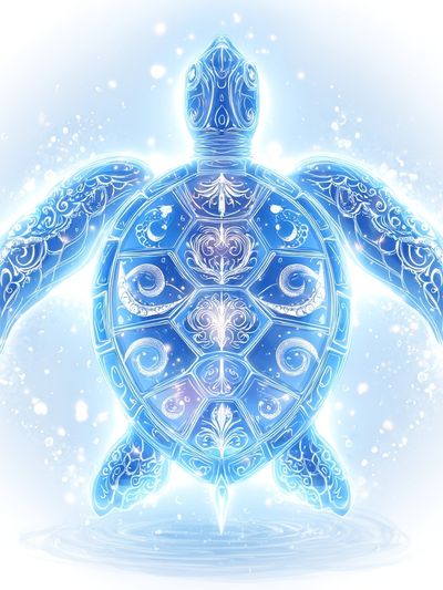 Celestial Sea Turtle Illustration Poster.