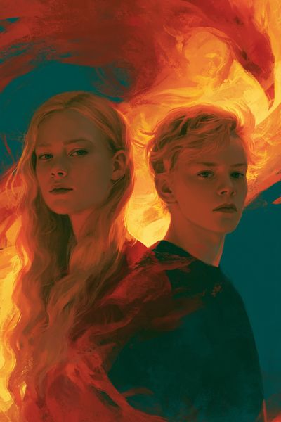 Dual Portrait Flame Illustration Poster.
