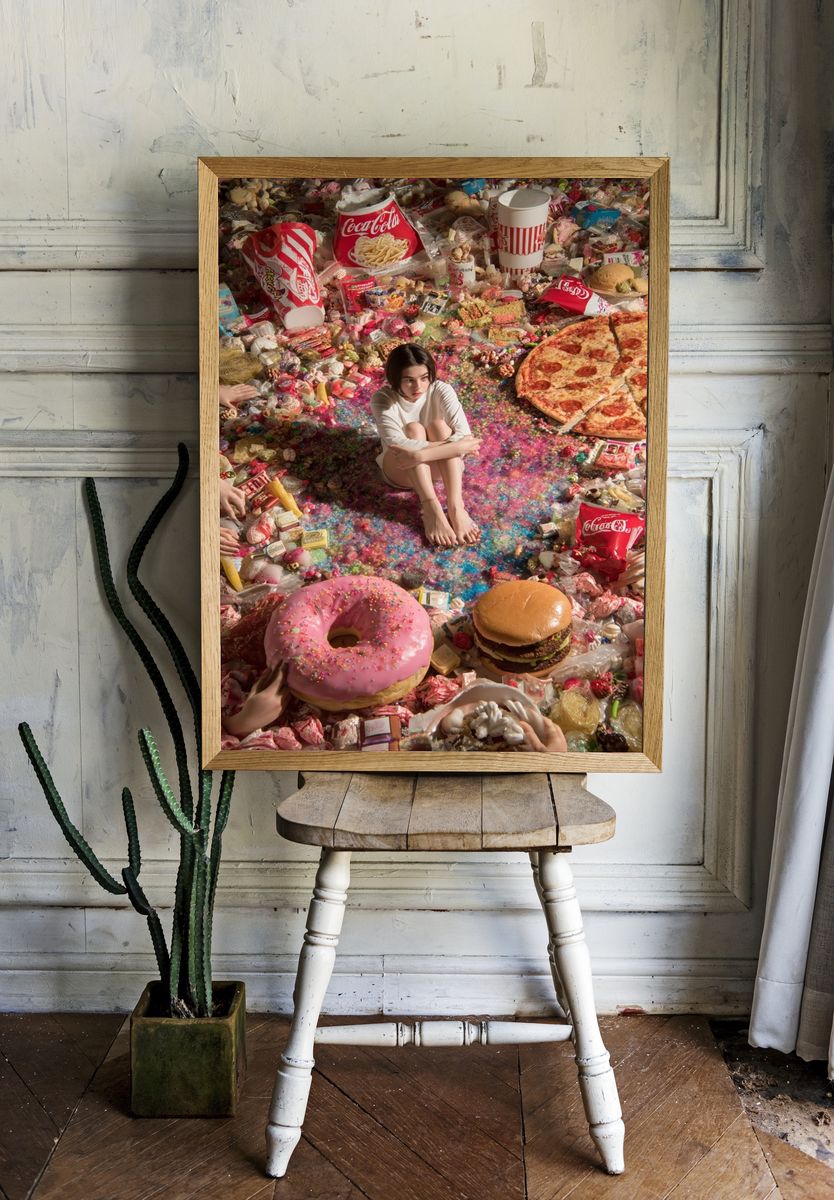 Surreal Candy Feast Illustration Poster. room preview
