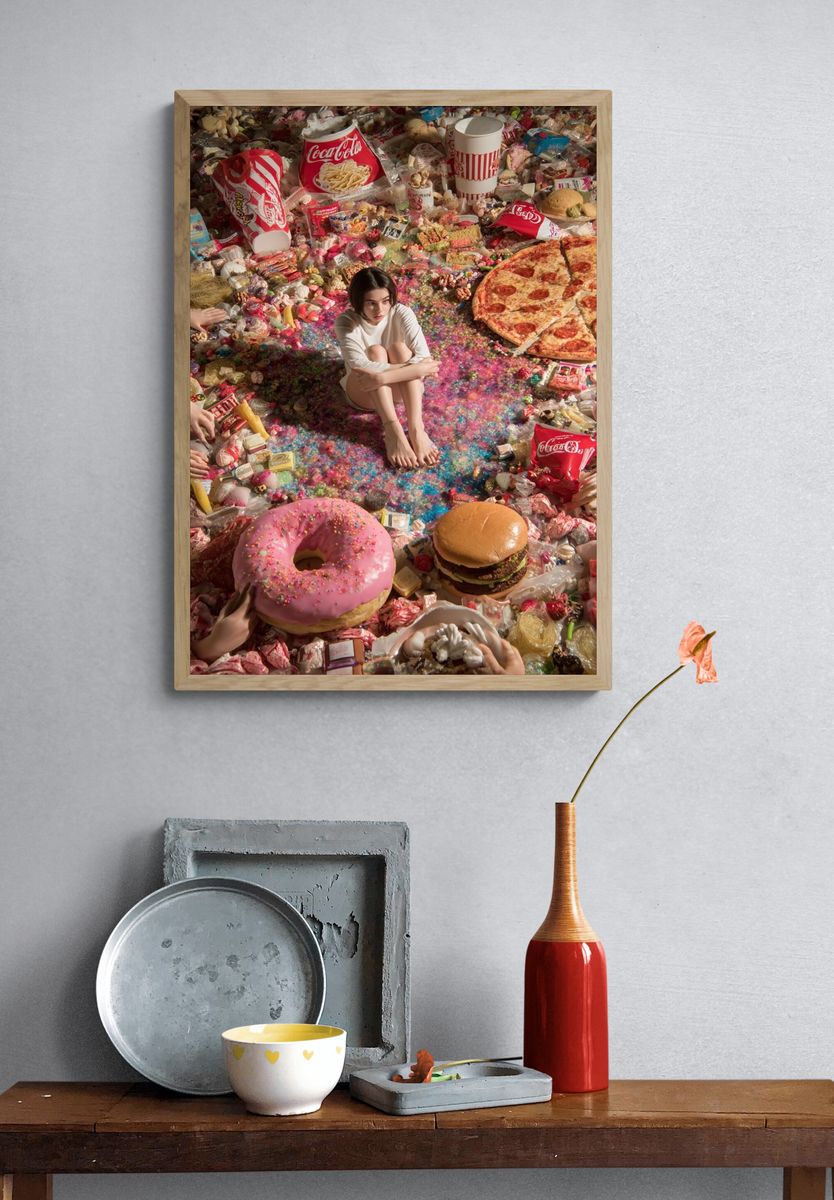 Surreal Candy Feast Illustration Poster. — room view 3
