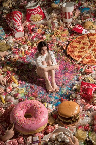 Surreal Candy Feast Illustration Poster.