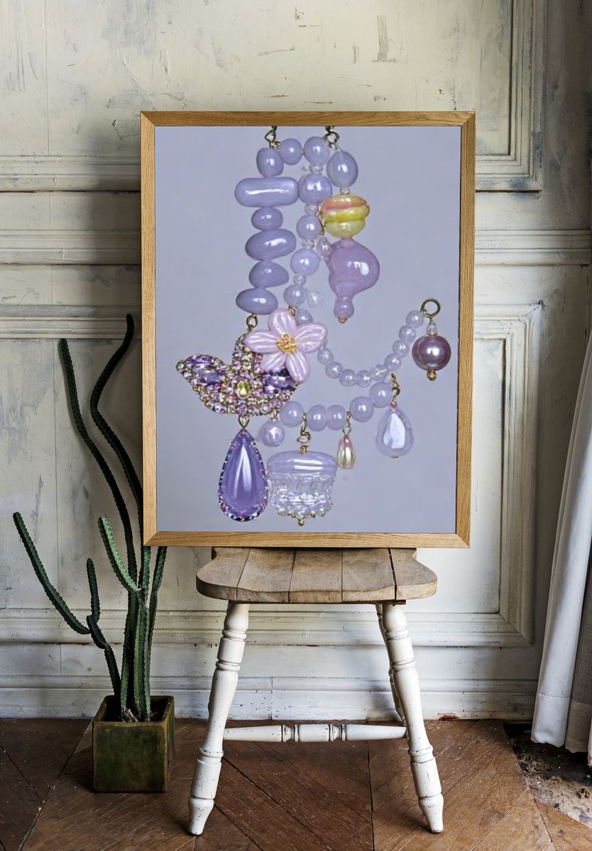 Lavender Beaded Charm Poster. — room view 1