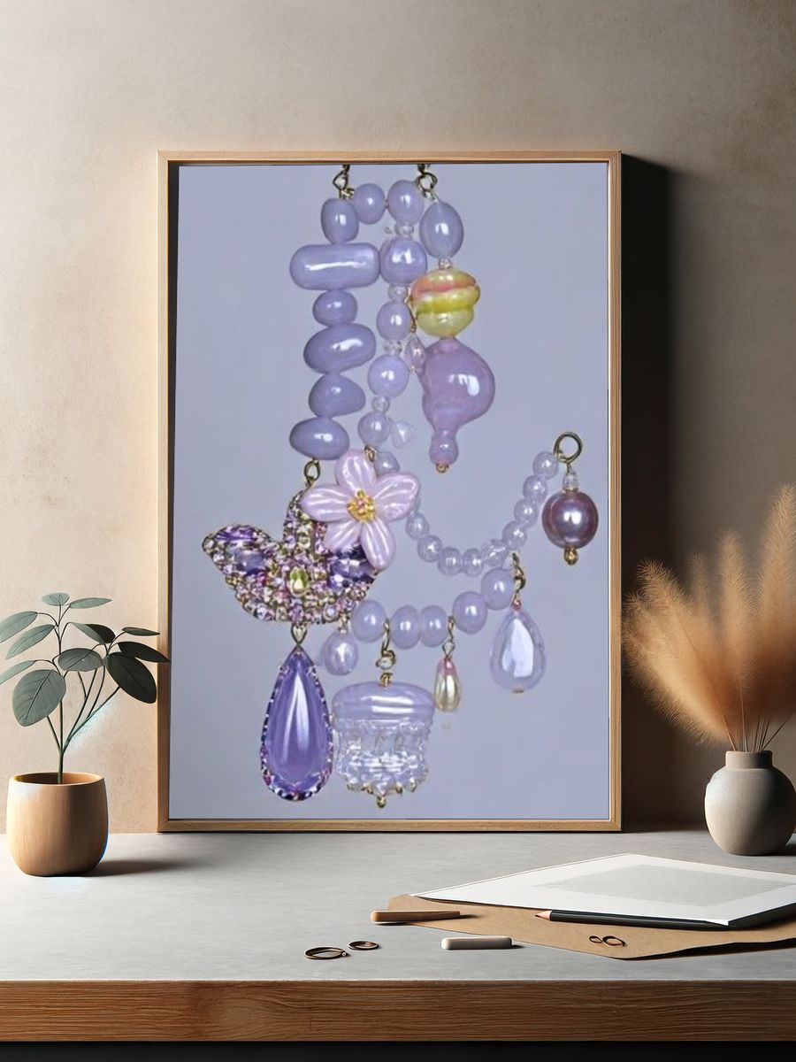 Lavender Beaded Charm Poster. — room view 2