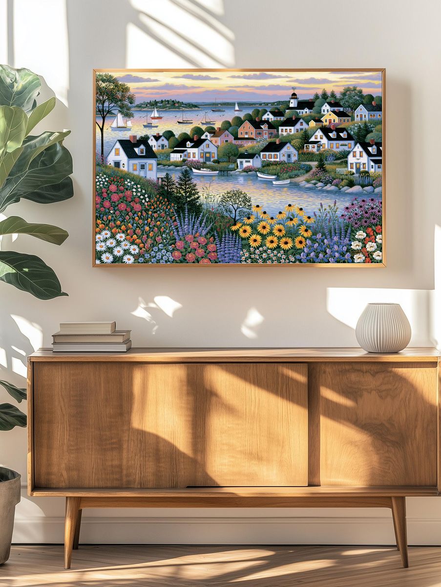 Coastal Village Garden Print. — room view 3