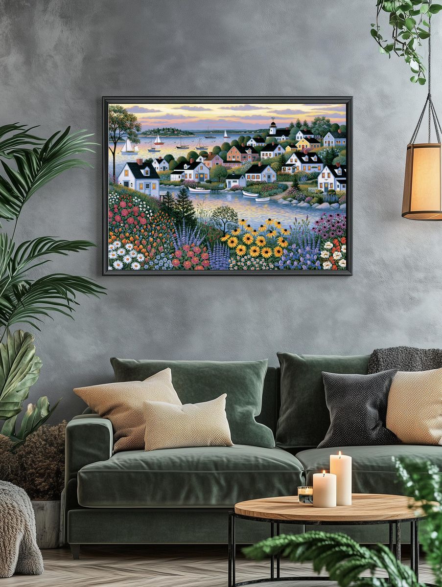 Coastal Village Garden Print. — room view 4