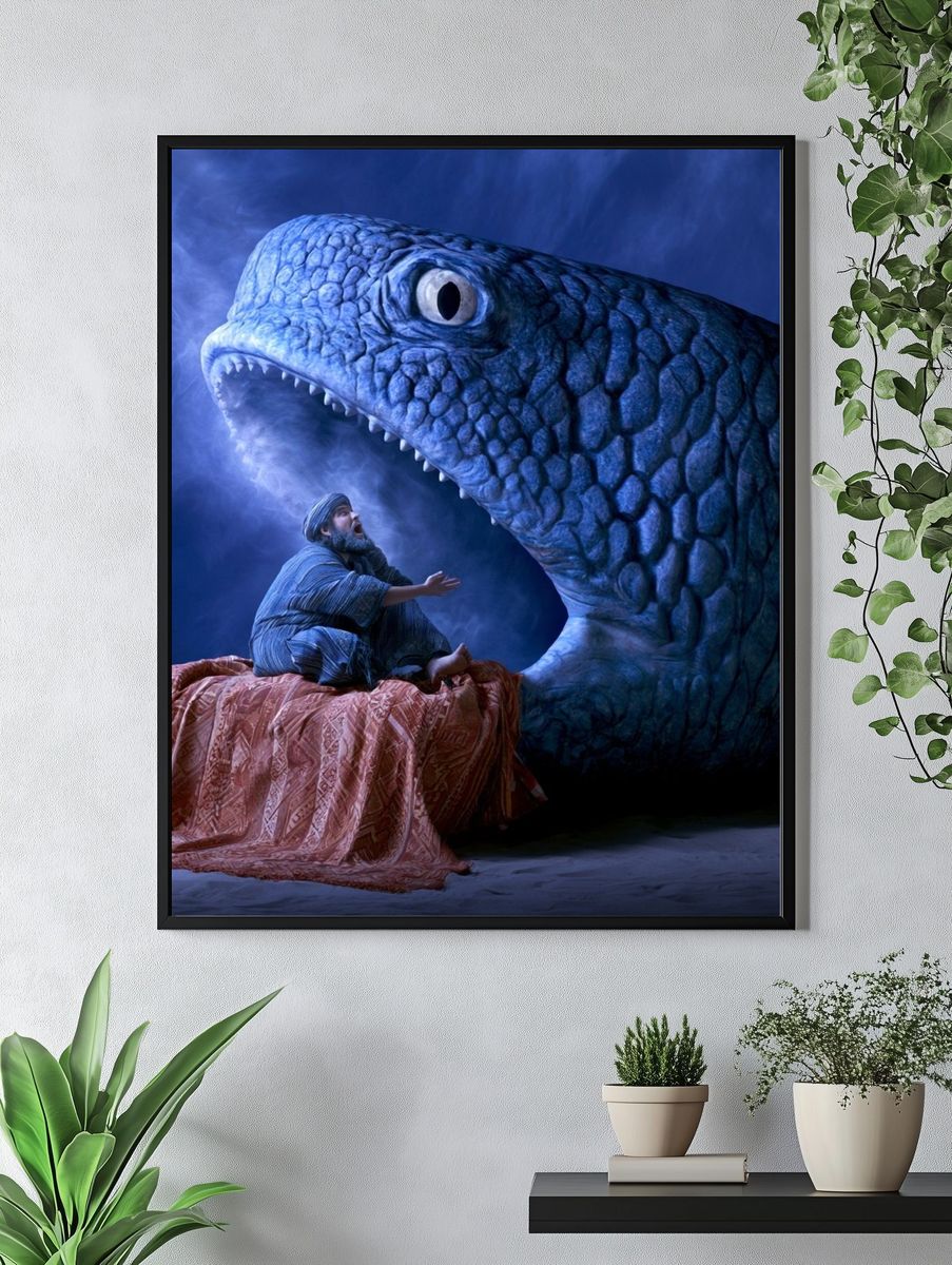 Giant Blue Serpent Fantasy Poster. — room view 4