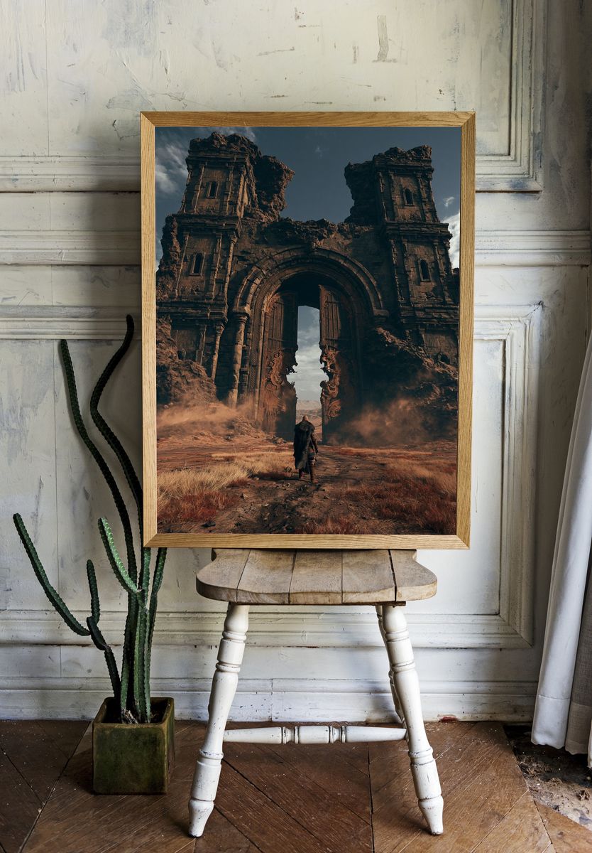 Ancient Desert Gate Fantasy Print. — room view 1
