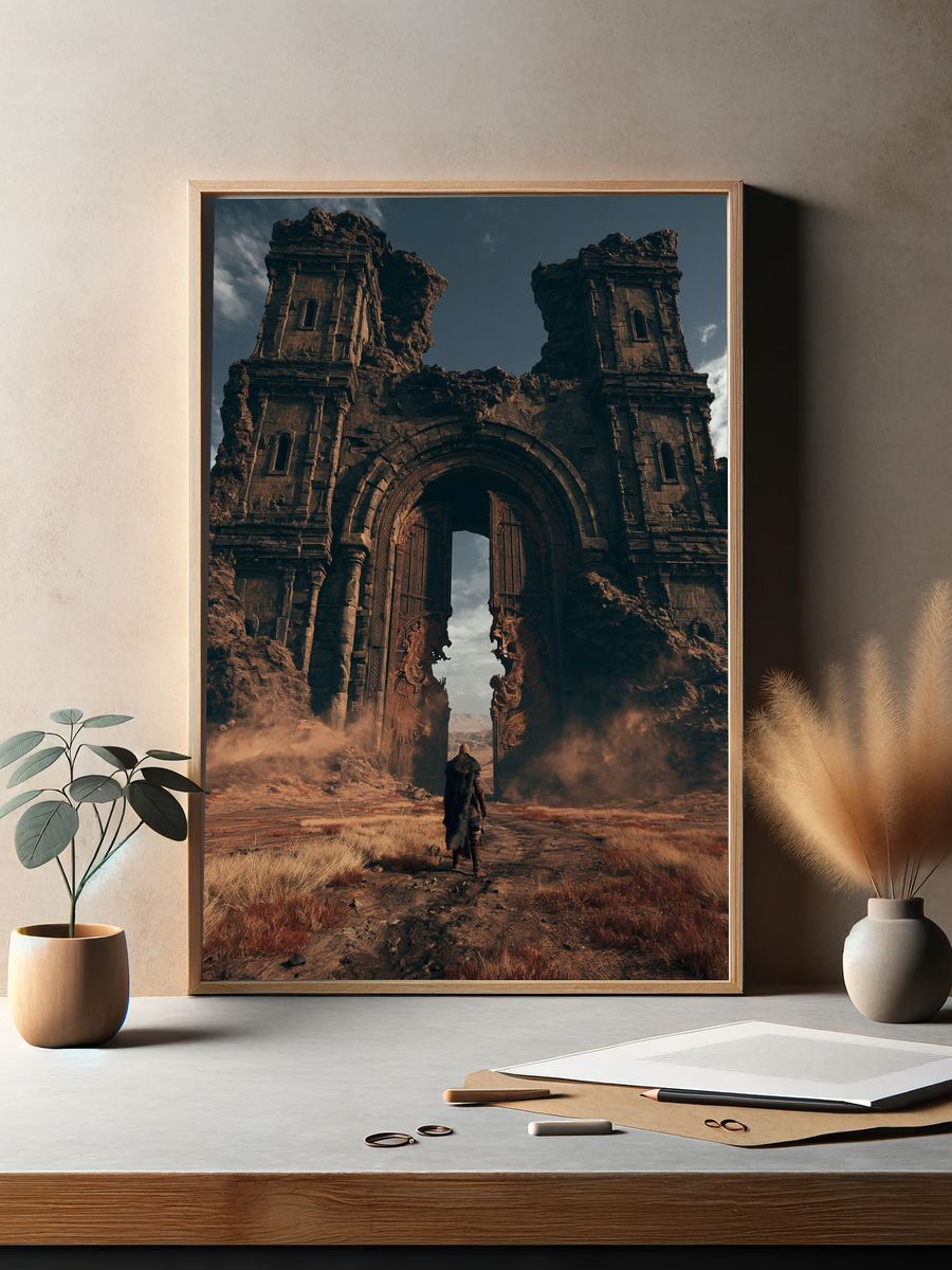 Ancient Desert Gate Fantasy Print. — room view 2
