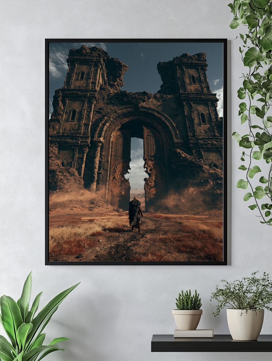 Ancient Desert Gate Fantasy Print. — room view 4
