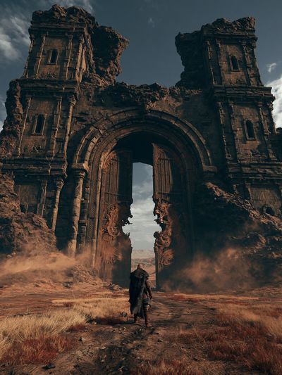 Ancient Desert Gate Fantasy Print.