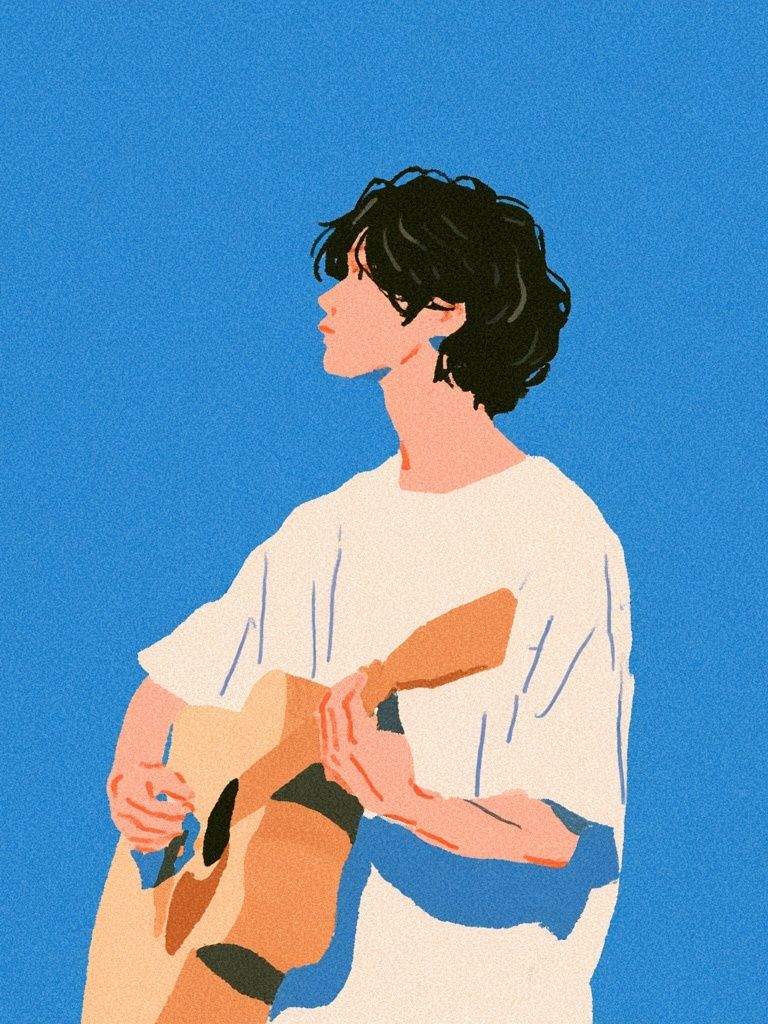 Guitar Player Illustration Poster. poster — illustration art