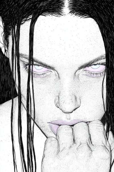 Intense Portrait Ink Print.