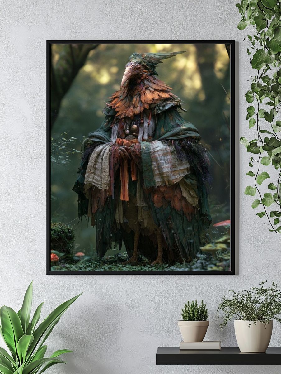 Forest Bird Spirit Illustration Poster. — room view 4