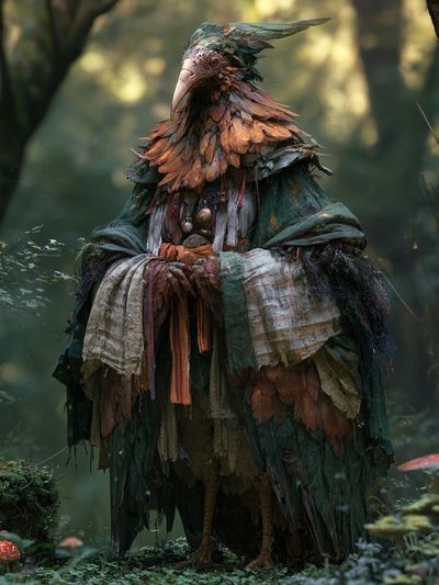 Forest Bird Spirit Illustration Poster.