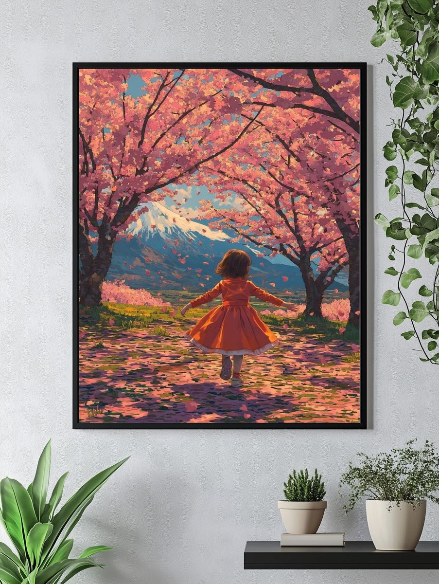 Cherry Blossom Mountain Dream Poster. — room view 4
