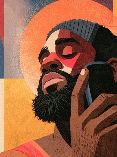 Meditative Portrait Illustration Poster. poster detail
