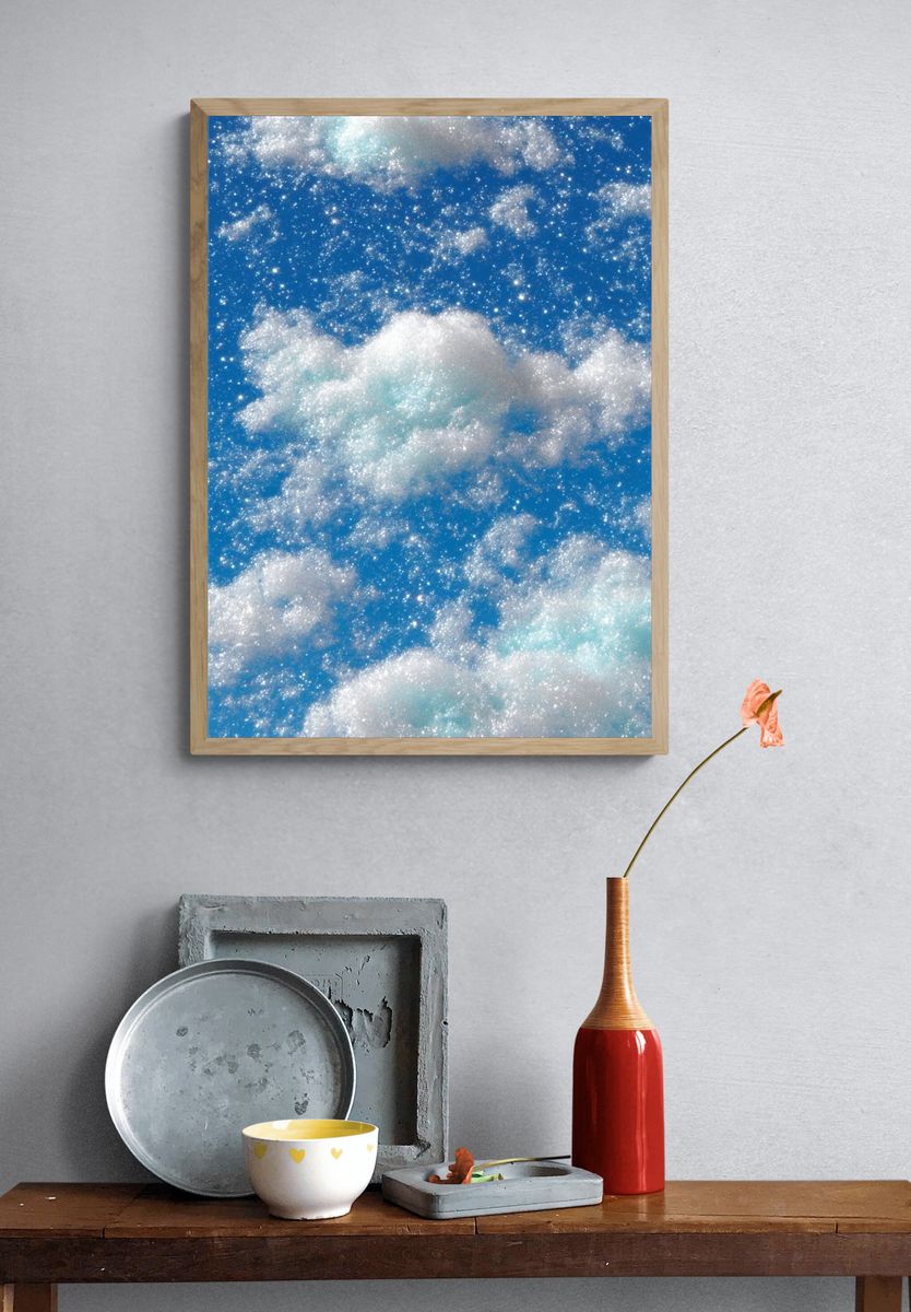 Dreamy Cloud Sky Illustration Poster. — room view 3